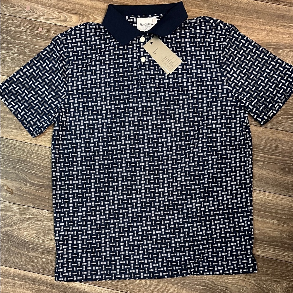 Goodfellow & Co Navy and White Patterned Polo Shirt